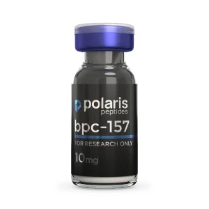 BPC-157 10mg research peptide vial by Polaris Peptides