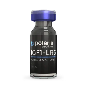 IGF-1 LR3 1mg research peptide vial by Polaris Peptides
