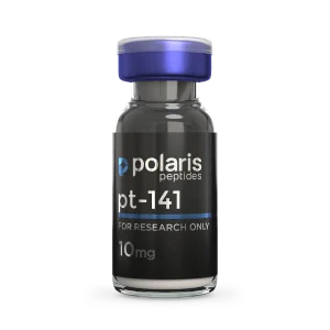 PT-141 10mg research peptide vial by Polaris Peptides