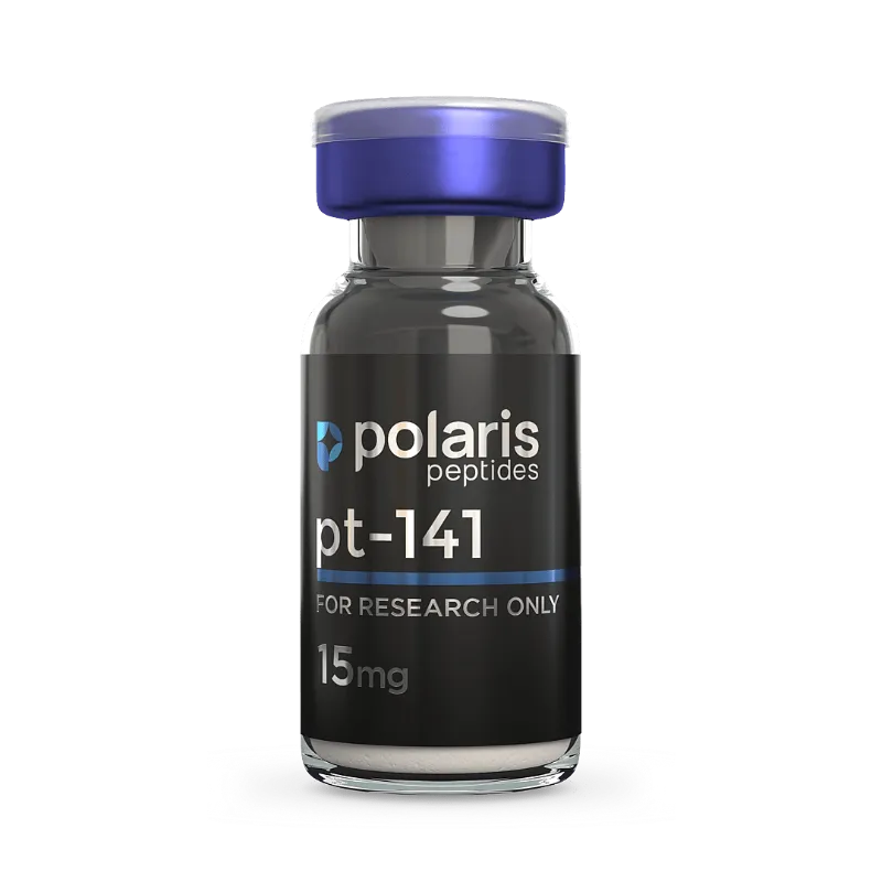 PT-141 15mg research peptide vial by Polaris Peptides