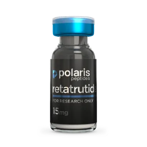 Retatrutide 15mg research peptide vial by Polaris Peptides