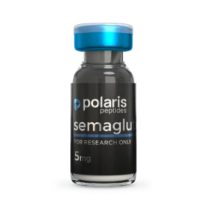 Semaglutide 5mg research peptide vial by Polaris Peptides