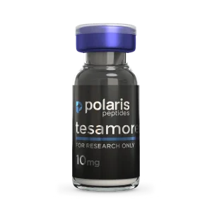 Tesamorelin 10mg research peptide vial by Polaris Peptides