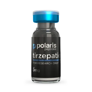Tirzepatide 5mg research peptide vial by Polaris Peptides
