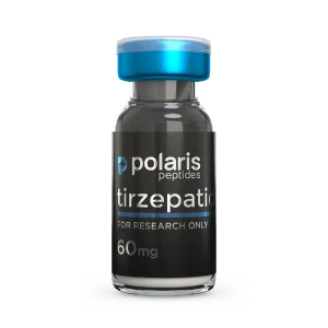 Tirzepatide 60mg research peptide vial by Polaris Peptides